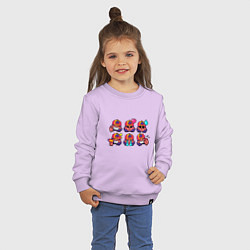 Свитшот хлопковый детский Значки на Мэг Пины Бравл Старс, цвет: лаванда — фото 2