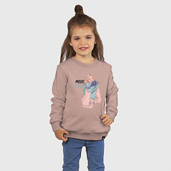 Свитшот хлопковый детский Girl Spring Mood, цвет: пыльно-розовый — фото 2