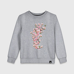 Свитшот хлопковый детский Весна Цветущая сакура Japan, цвет: меланж