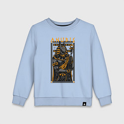 Свитшот хлопковый детский Анубис с головой шакала, цвет: мягкое небо