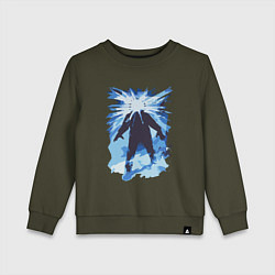 Свитшот хлопковый детский Нечто 1982, цвет: хаки