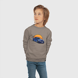 Свитшот хлопковый детский Ниссан gtr 2022, цвет: утренний латте — фото 2