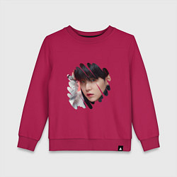 Свитшот хлопковый детский Agust D SUGA BTS, цвет: маджента