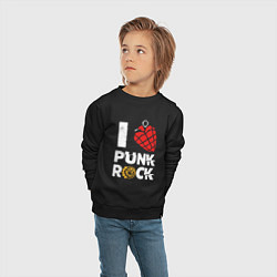 Свитшот хлопковый детский I LOVE PUNK ROCK, цвет: черный — фото 2