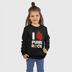 Свитшот хлопковый детский I LOVE PUNK ROCK, цвет: черный — фото 2