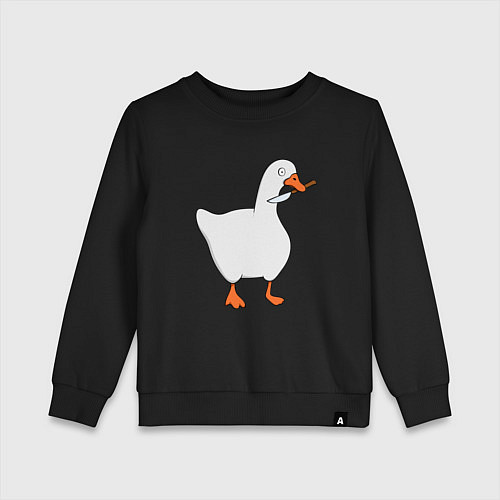 Детский свитшот ГУСЬ С НОЖОМ МЕМ / Черный – фото 1