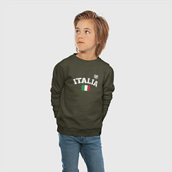 Свитшот хлопковый детский Футбол Италия, цвет: хаки — фото 2