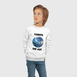 Свитшот хлопковый детский Планета TheМля, цвет: белый — фото 2