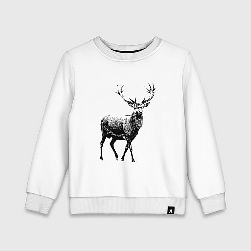 Детский свитшот Черный олень Black Deer / Белый – фото 1