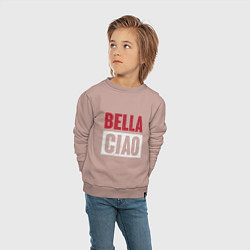 Свитшот хлопковый детский Style Bella Ciao, цвет: пыльно-розовый — фото 2