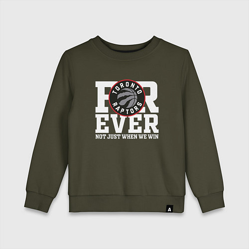 Детский свитшот Toronto Raptors FOREVER NOT JUST WHEN WE WIN / Хаки – фото 1