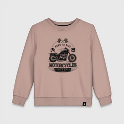 Свитшот хлопковый детский Motorcycle Born to ride, цвет: пыльно-розовый