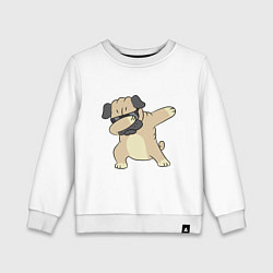 Детский свитшот Дэббинг мопс в чёрных очках - Dabbing dog
