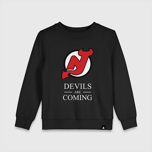 Детский свитшот New Jersey Devils are coming Нью Джерси Девилз / Черный – фото 1