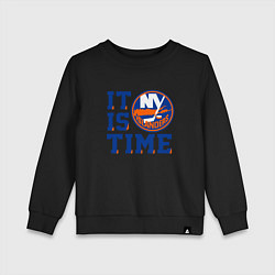 Свитшот хлопковый детский It Is New York Islanders Time Нью Йорк Айлендерс, цвет: черный