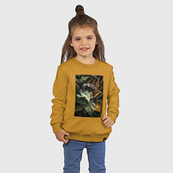 Свитшот хлопковый детский Папоротник В Лесу, цвет: горчичный — фото 2