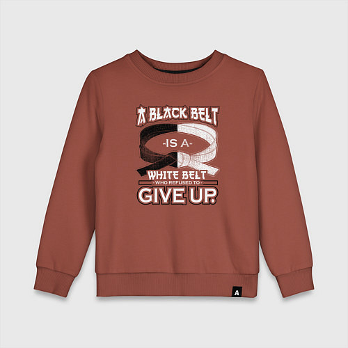 Детский свитшот Черный пояс - это белый пояс, который отказался сд / Кирпичный – фото 1
