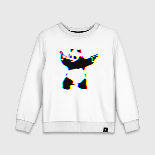 Детский свитшот Banksy Panda with guns - Бэнкси / Белый – фото 1