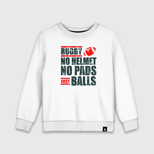 Детский свитшот Регби без шлема, без щитков, только мяч / Белый – фото 1
