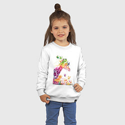 Свитшот хлопковый детский Жираф и бабочки, цвет: белый — фото 2