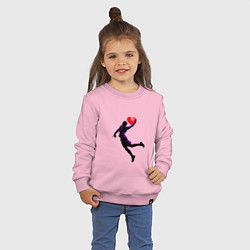 Свитшот хлопковый детский Сердце Баскетболиста, цвет: светло-розовый — фото 2