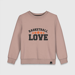 Свитшот хлопковый детский Love - Basketball, цвет: пыльно-розовый