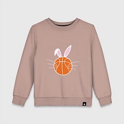 Свитшот хлопковый детский Basketball Bunny, цвет: пыльно-розовый