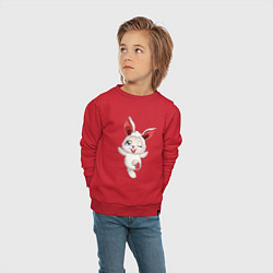 Свитшот хлопковый детский Шустрый зайчишка, цвет: красный — фото 2