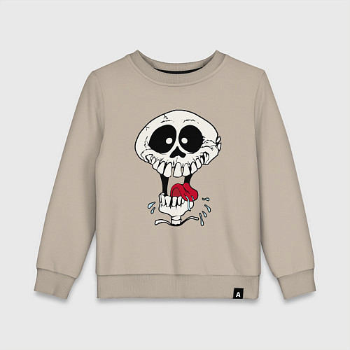 Детский свитшот Smile Hype Skull / Миндальный – фото 1