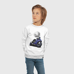 Свитшот хлопковый детский Yamaha Racing team, цвет: белый — фото 2