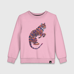Свитшот хлопковый детский Галактический тигр, цвет: светло-розовый
