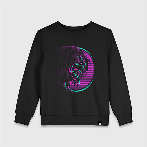 Детский свитшот Кричащий Эрен атака титанов / Черный – фото 1