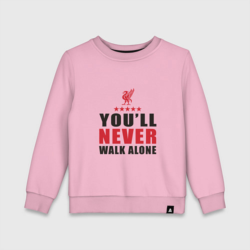 Детский свитшот Liverpool - Never Walk Alone / Светло-розовый – фото 1