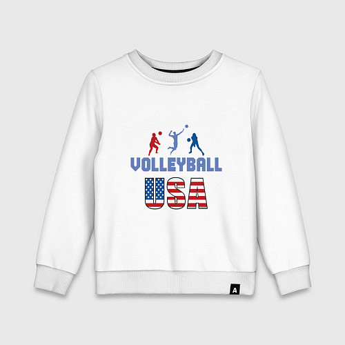 Детский свитшот USA - Volleyball / Белый – фото 1