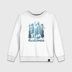 Свитшот хлопковый детский Трэйлраннинг, цвет: белый