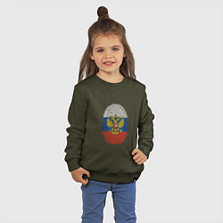 Свитшот хлопковый детский Россия - ДНК, цвет: хаки — фото 2