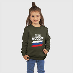 Свитшот хлопковый детский Team - Russia, цвет: хаки — фото 2