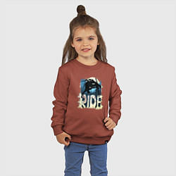 Свитшот хлопковый детский Ride Ski, цвет: кирпичный — фото 2