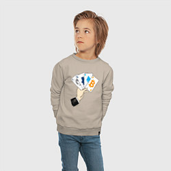 Свитшот хлопковый детский Криптовалютные карты, цвет: миндальный — фото 2