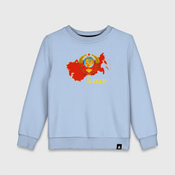 Свитшот хлопковый детский Герб Карта СССР, цвет: мягкое небо