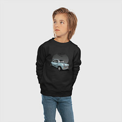 Свитшот хлопковый детский Автомобиль классика, цвет: черный — фото 2