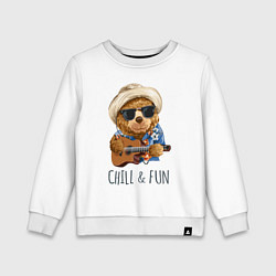 Свитшот хлопковый детский CHILL & FUN, цвет: белый