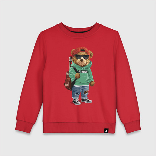 Детский свитшот КРУТОЙ МИШКА COOL BEAR / Красный – фото 1