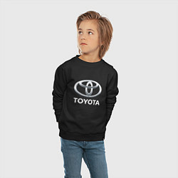 Свитшот хлопковый детский TOYOTA 3D Logo, цвет: черный — фото 2