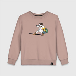 Свитшот хлопковый детский Девушка фотограф за работой, цвет: пыльно-розовый