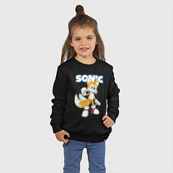 Свитшот хлопковый детский Майлз Тейлз Прауэр Sonic Видеоигра, цвет: черный — фото 2