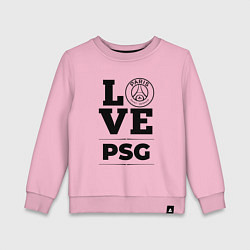 Свитшот хлопковый детский PSG Love Классика, цвет: светло-розовый