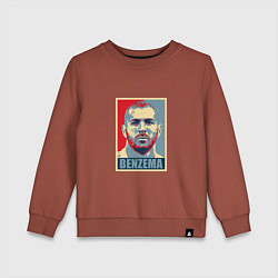 Свитшот хлопковый детский Obey - Benzema, цвет: кирпичный