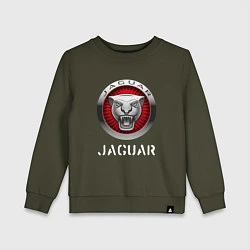 Свитшот хлопковый детский JAGUAR Jaguar, цвет: хаки