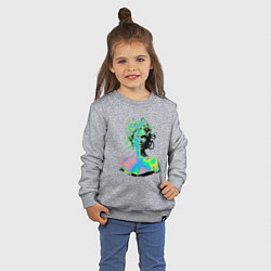 Свитшот хлопковый детский Gorgon Medusa Vaporwave Neon, цвет: меланж — фото 2